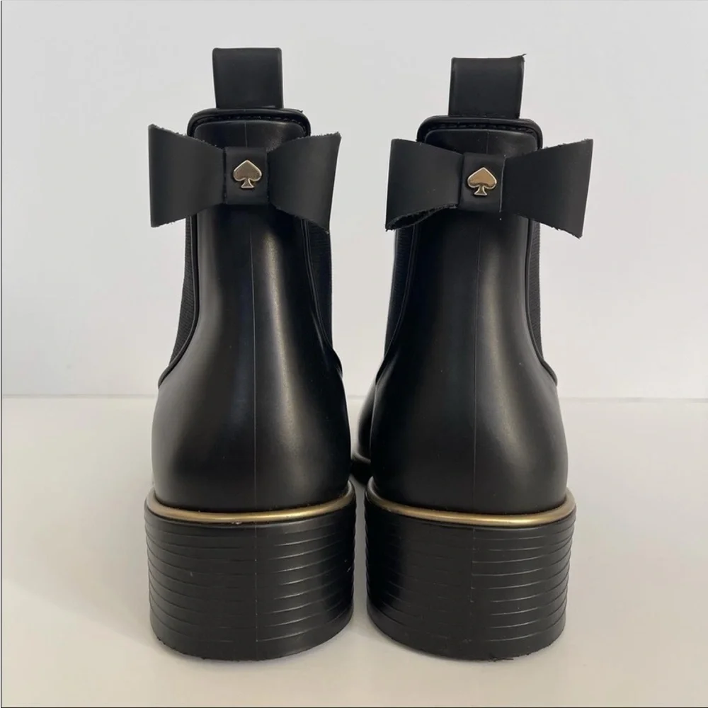 Kate Spade Chelsea Ankle Boos Back Bow black US size Size 10  NIB